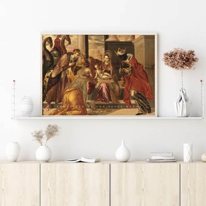 Πίνακας σε καμβά με κορνίζα – Adoration of the Magi with Camels 